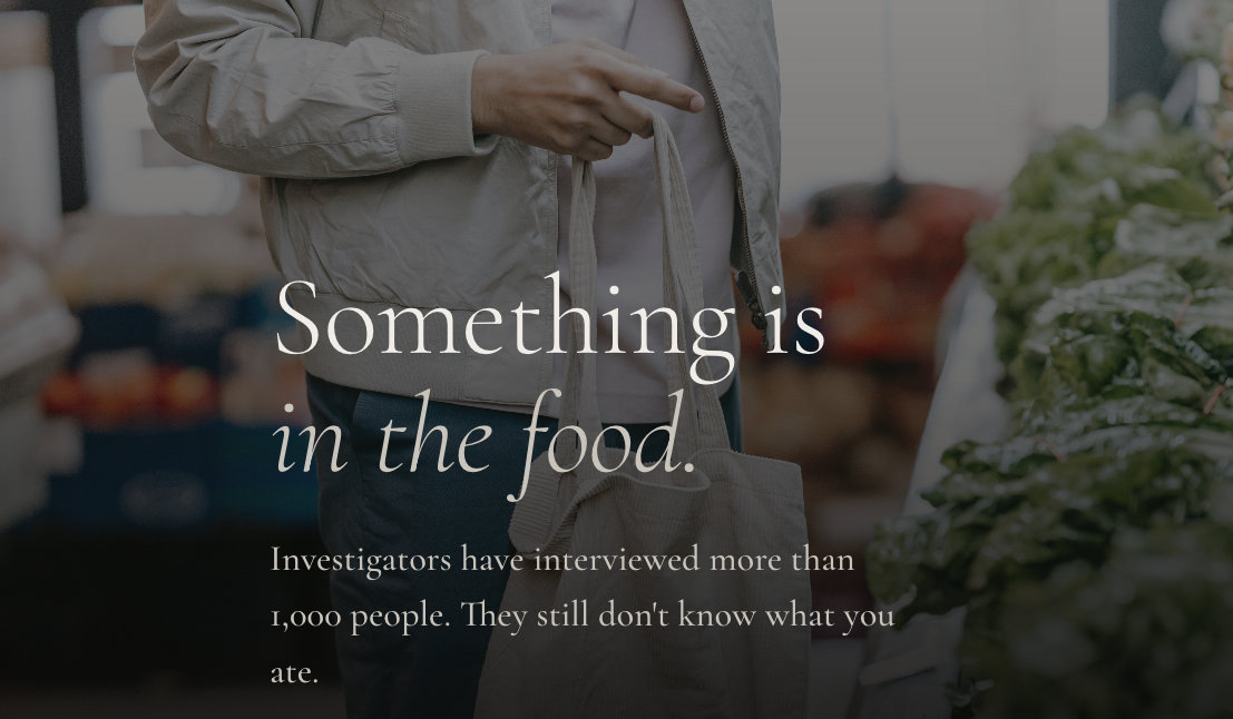 Something is in the food website landing page.